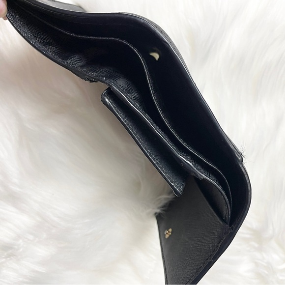 ❌ SOLD ❌ Michael Kors Jet Set Small Saffiano Leather Black Trifold Wallet - Picture 3 of 6